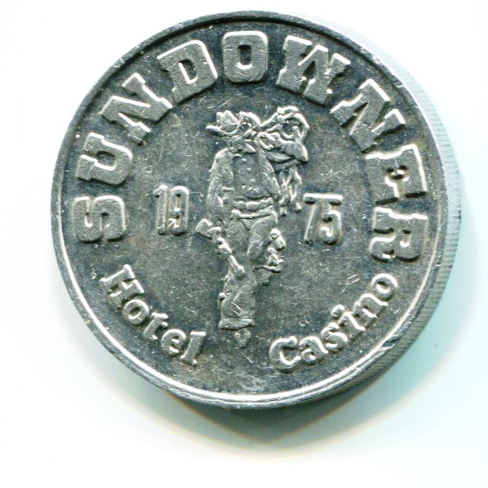 1975 Sundowner Hotel & Casino Reno, NV Aluminum Free Play Slot Token (b289-2)